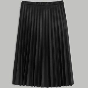 J. Crew Faux Leather Pleated Midi Skirt Black New with Tags in 10